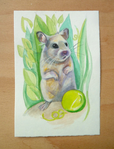 Aquarell bild hamster original - bild,
