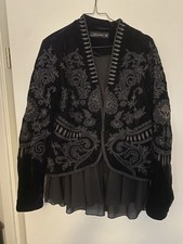 Zara Iconic Samtjacke Schwarz Embroidery Dg M Blazer Jacket
