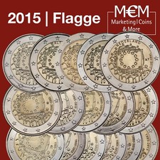 ### 2 EURO € GEDENKMÜNZE 2015 30 JAHRE EUROPAFLAGGE GEMEINSCHAFTSAUSGABE ###