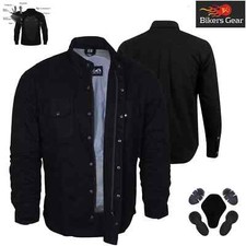 Herren Motorrad Flanell Holzfällerhemd Biker Jacke kevlar Du pont Armour Schwarz
