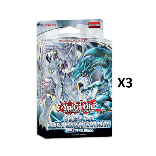 Saga of blue eyes - 3x, yu-gi-oh!