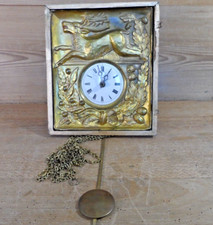 Wanduhr Biedermeier Messing geprägt 1830 Uhr Eichenlaub Jagduhr Rahmenuhr Uhr