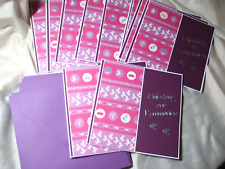 10 Einladungskarten zur Kommunion 15x15cm beere