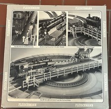 Fleischmann H0 6652 elektrische Drehscheibe TOP in OVP mit Bahndepot für 12 Loks