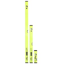 3er Set: BMI neon Wasserwaage je1x 20cm 60cm 100cm Neonfarbe Wasserwaagen Alu