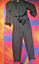 Langarmig grau Jumpsuit Spitze Blogger Overall M