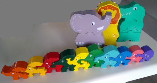 Zahlen holzpuzzle - zahlen, +