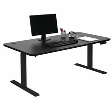 B-Ware Schreibtisch MCW-D40, Bürotisch höhenverstellbar 160x80cm schwarz schwarz