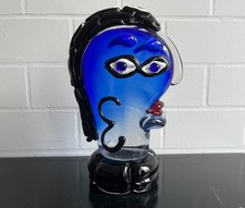 Murano Glas Skulptur Gesicht 35cm – Abstrakt Kunst im Picasso Stil, 10kg