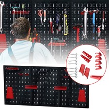 120 x 60 cm Werkstattwand Werkzeugwand Lochwand Werkstatt 17 tlg Haken set
