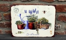 Shabby Blechschild Lavendel Gießkanne Blumentopf Korb Wanddeko Dekoschild