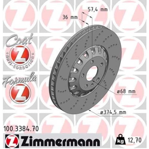 Zimmermann bremsscheibe - 2x,