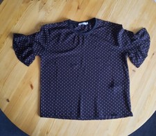 Sweewe Paris Bluse Flamenco Bluse Gr. M Schwarz gepunktet Rüschen kurze Ärmel