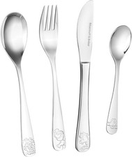 Kinderbesteck-Set Happy Zoo | 4-teilig | silber