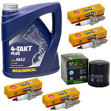 Inspektion Set für Kawasaki ZX-6R Ninja ZX600F 1995-97 Öl 4L Ölfilter Zündkerzen