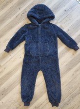 Next Overall Gr. 122 blau Onesy Jumpsuit kuschliger Hausanzug mit Kapuze