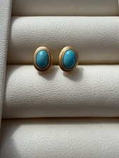 Türkis Stein Ohrringe G18k