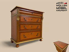 WMK I Imposante handbemalte antike Kommode aus vollem Holz mit Schubladen, Messi