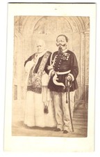 Fotografie König Viktor Emanuel II. von Sardinien-Piemont nebst Papst Pius IX 