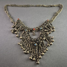 Antike Silberkette mit filigraner Ornamentik – Orientalischer Statement-Schmuck