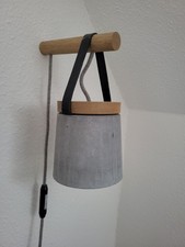 Wandleuchte/ Nachttischlampe - 2 Stk - skandinavisches Design - Eiche/Beton
