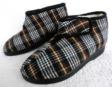 WARME Hausschuhe Gr. 36 *Schurwolle* Kariert schwarz-braun *RESTPOSTEN*
