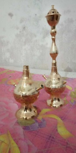 Antique brass hookah - brass, royal