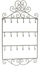Board Schmuckhalter Wand Schmuckständer Schlüsselboard Eisen Antikgrau 53x30cm