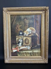 Ölgemälde Katzen Stillleben