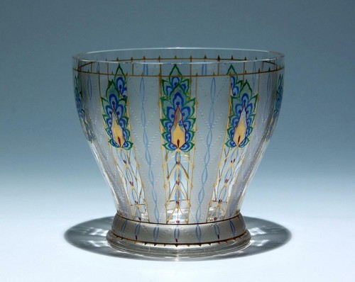 Signierte jugendstil glasvase - signierte,