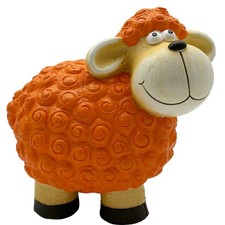 Süßes Keramik-Schaf für drinnen und draußen mittel orange Outdoor Wintergarten 