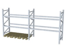Dexion P90 Höhe 3500 mm Palettenregal 2 Ebenen Länge 5700 mm 18 Palettenplätze