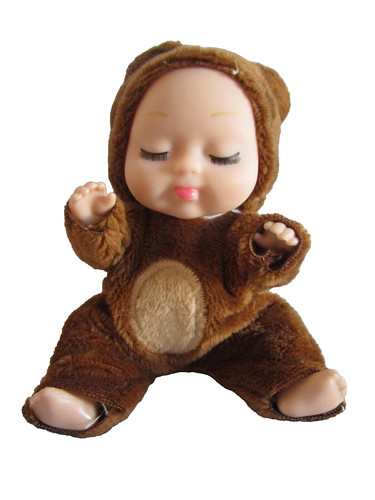 Puppe bär teddy - puppe,
