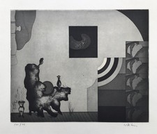 Ben Willikens Aquatintaradierung von 1968 nummeriert 100/73 signiert