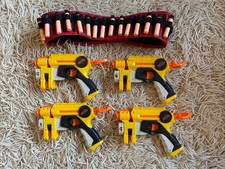Nerf Gun Pistole, 4 Stück, inkl. Patronen Gurt und 20 Schuß
