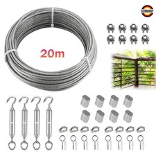 20m Edelstahl Stahlseil Kit