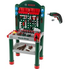 Theo Klein 8314 - Bosch Werkbank grün inklusive Ixolino, Maße aufgebaut ca. 50x3