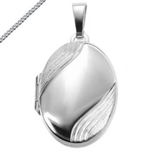 Medaillon oval 925 Silber Amulett mit Kette oder Gravur wählbar zB Sternzeichen