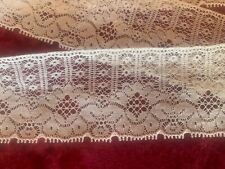 alte Plauener Spitze,100x5cm, Hellbeige Bw sehr fein, Puppenkleidung, Brocante