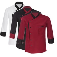 Unisex Kochjacke Kochmantel Herren Langarm Kochhemd Arbeitsjacke Bäckerjacke