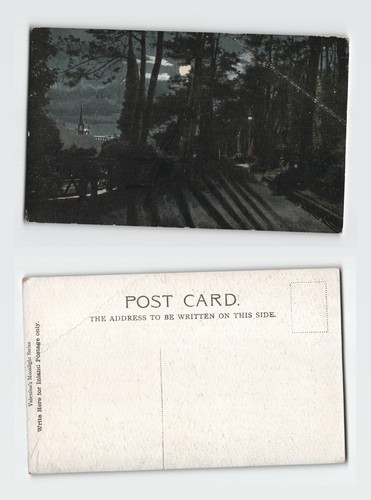 Postkarte nacht parkszene - -,