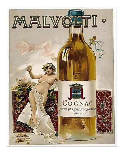Vintage cognac wandkunst - vintage,