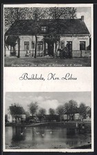 AK Buchholz /Lebus, Gastwirtschaft Drei Linden u. Kolonialwaren v. E. Kuntze 
