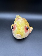 Alter Steiff Fisch Koi Karpfen Flossy Mohair mit Knopf und Fahne