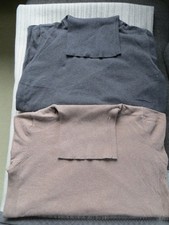 2 St Damen Rollkragen Pulli, zero, Gr. 44, anthrazit und hellbraun
