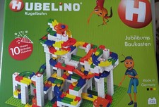 HUBELINO Kugelbahn Baukasten mega 585-teilig + Schwinge,Wippe,Weiche,Katapult