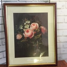 Vase mit rosa Rosen gerahmter