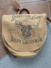 Segeltuchtasche Ralph Lauren Country - khaki mit Aufdruck und Lederdetails