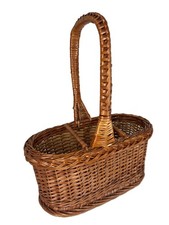Vintage Flaschenkorb 34x40x18 cm aus Weide, 6‑fach Unterteilung, Picknick/Weinha