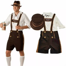Bayerische Trachtenhose Herren Oktoberfest Kostüm Traditionelle Shorts für Feste